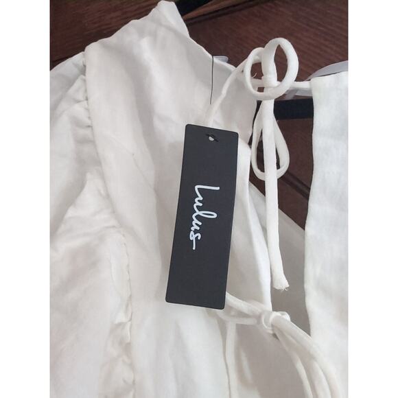 Lulu's Cute Confidence White Ruffled Faux-Wrap Mini Dress Size XL NWT - Picture 10 of 16